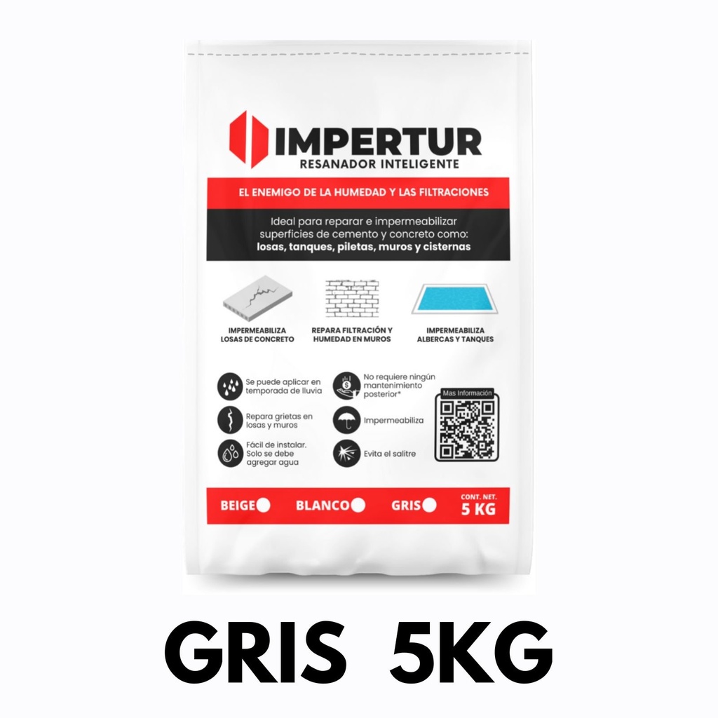 Impermeabilizante Gris 5kg, Impertur [ITGR5]