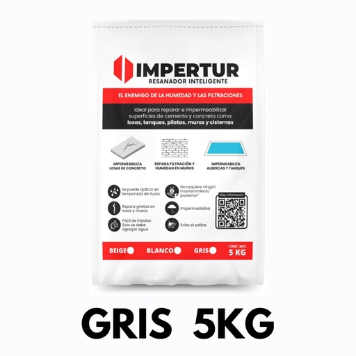 [ITGR5] Impermeabilizante Gris 5kg, Impertur [ITGR5]